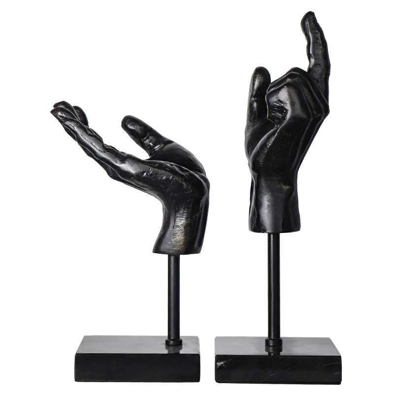 欧式现代样板房抽象人手模型铸铁雕塑摆件桌面摆件