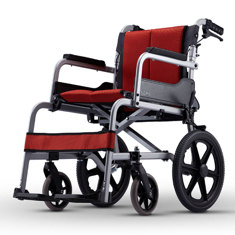康扬soma轮椅老人轻便折叠铝合金瘫痪残疾人轮椅车药房同款1005