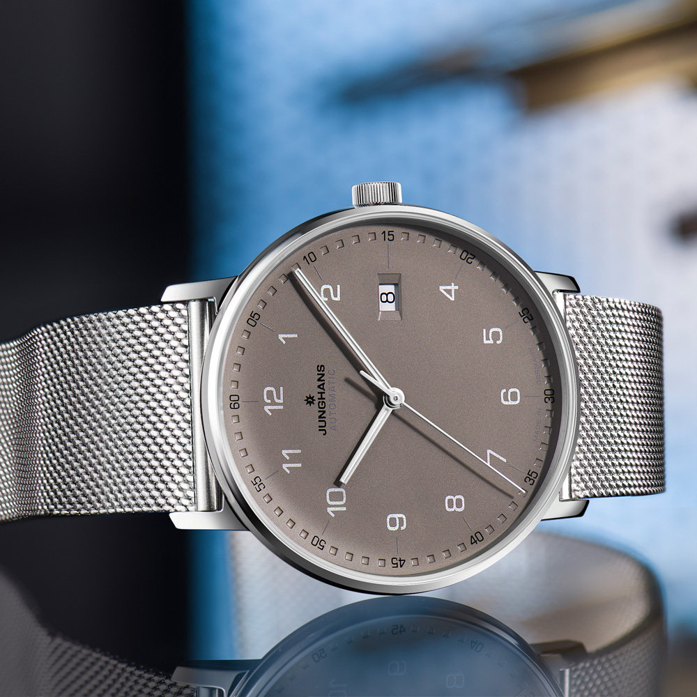 junghans荣汉斯form自动自动机机械钢带男表日历手表欧美腕表