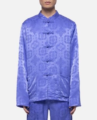 唐装盘长袖装盘丝绸ups限定香港silkblueclot衬衫