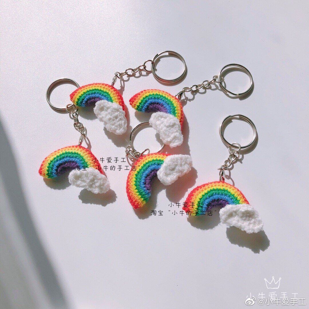玩具钩针图解彩虹胸针玩偶挂件摆件手工编织创意玩偶