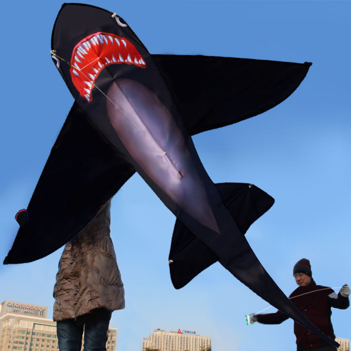 风筝潍坊夜光海洋动物成人儿童大型线轮鲨鱼风筝