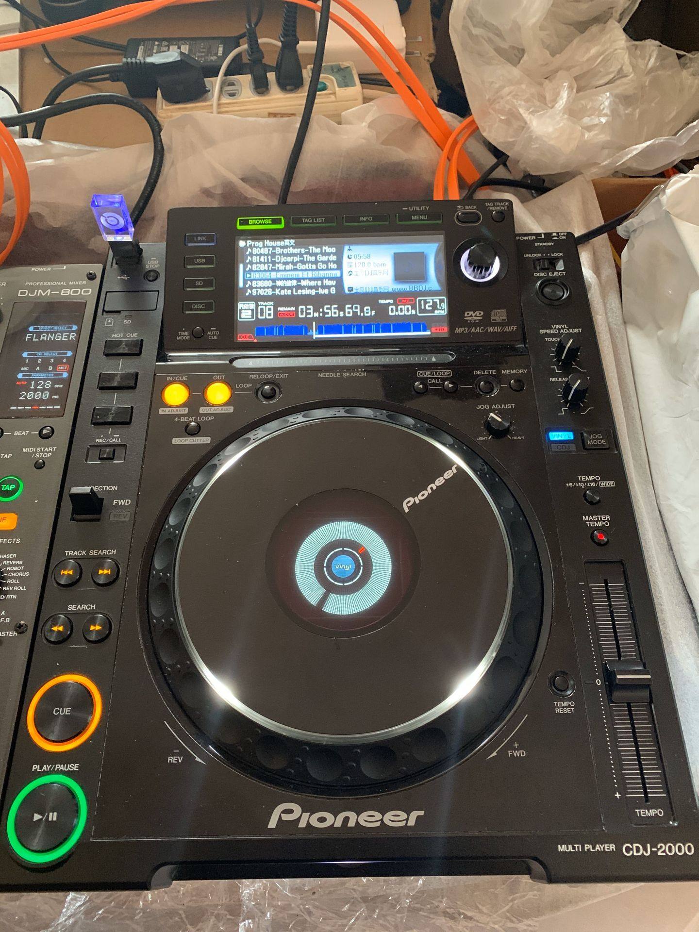 二手dj设备先锋cdj2000碟机一对支持cddjm800混音台调音台舞台