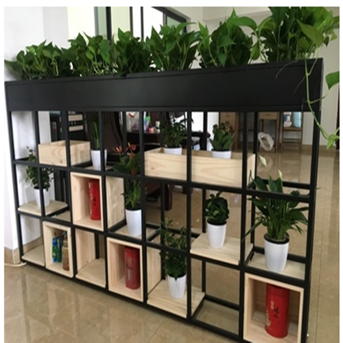 铁艺屏风隔断花架餐厅落地绿萝花盆架酒店隔断墙咖啡店栅栏置物架