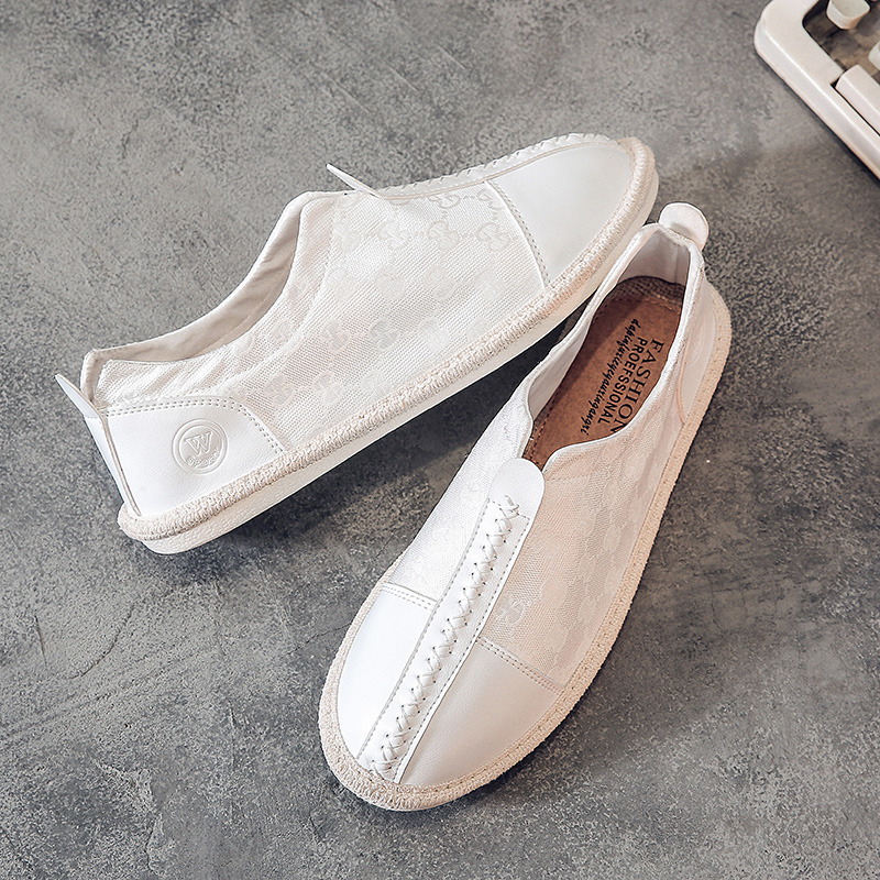 中国风刺绣鞋亚麻老北京布鞋男夏季复古帆布鞋男一脚蹬原创男单鞋