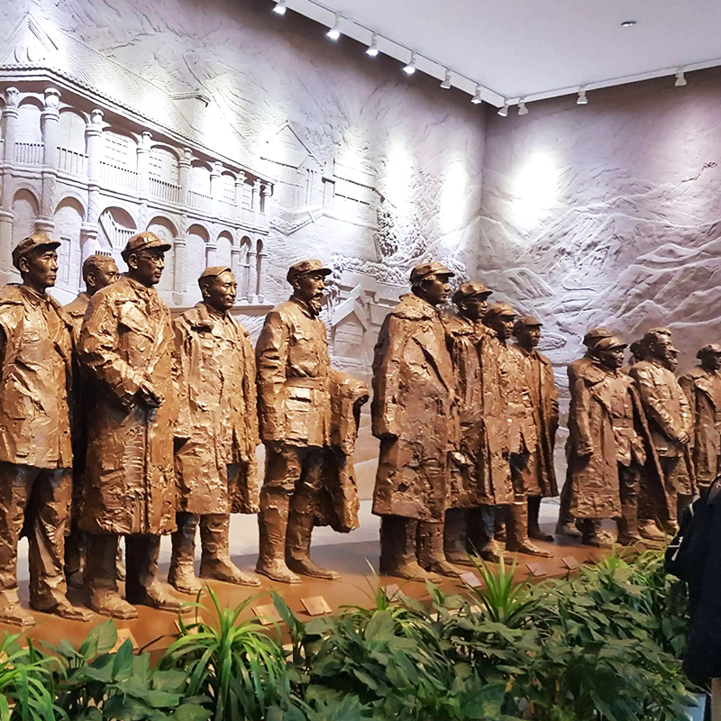 遵义会议代表代表人人物雕像博物馆文化历史转折玻璃钢装饰摆件