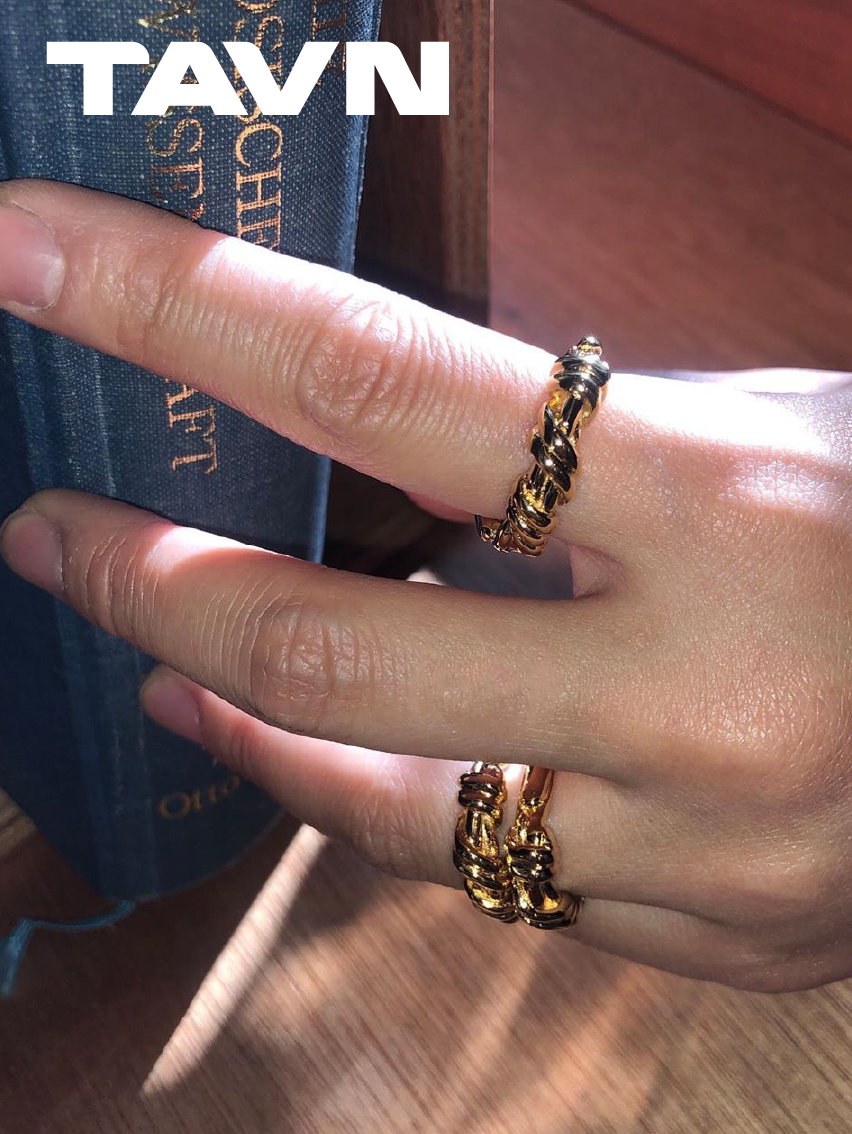 tavn韩国小众设计师coldframe24kgordianknot戒指戒指