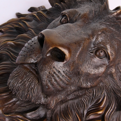 号狮挂饰狮狮铜器头件艺居壁首墙品大铜家品工铜铜头摆件