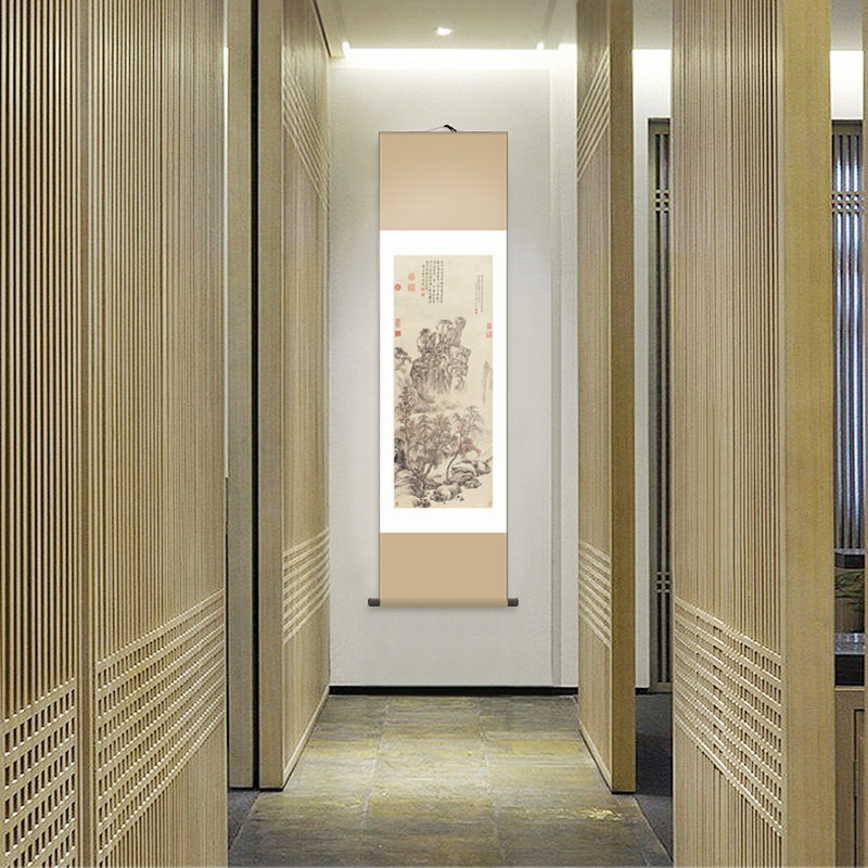 山水字画仿古国画卷轴精装装裱礼盒书画礼物国画