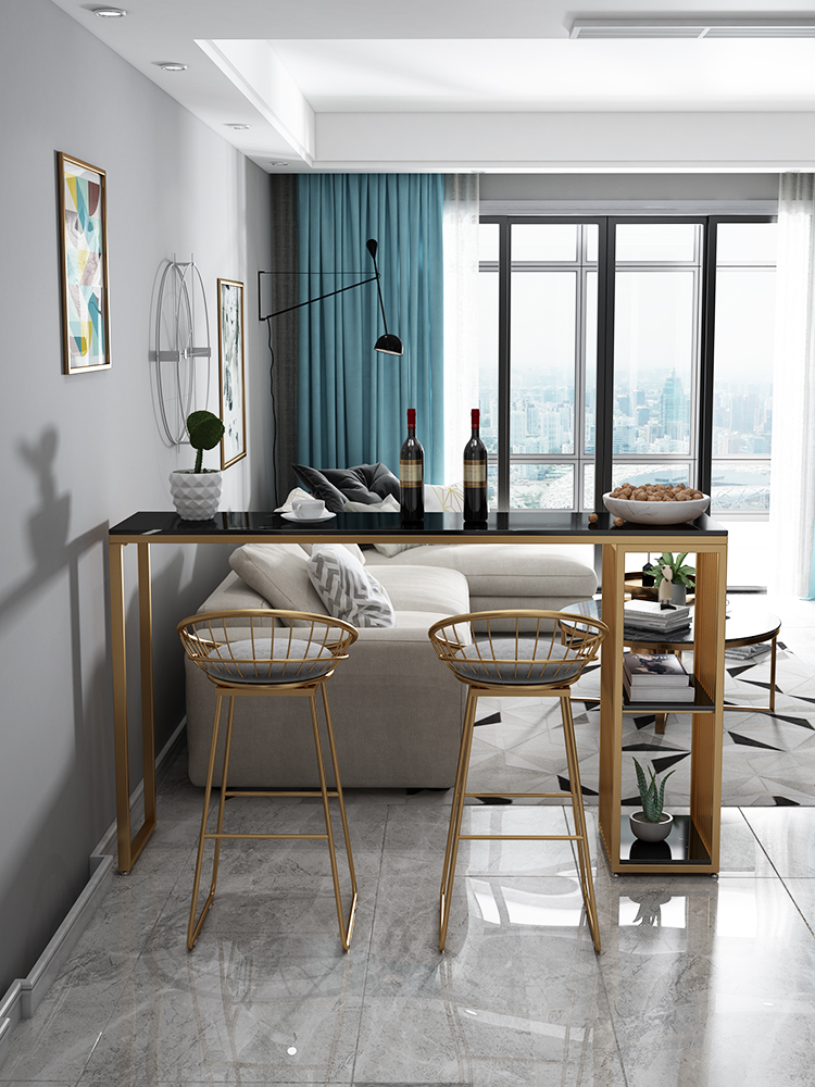 吧台大理石家用客厅隔断简约现代长条休闲酒吧吧台