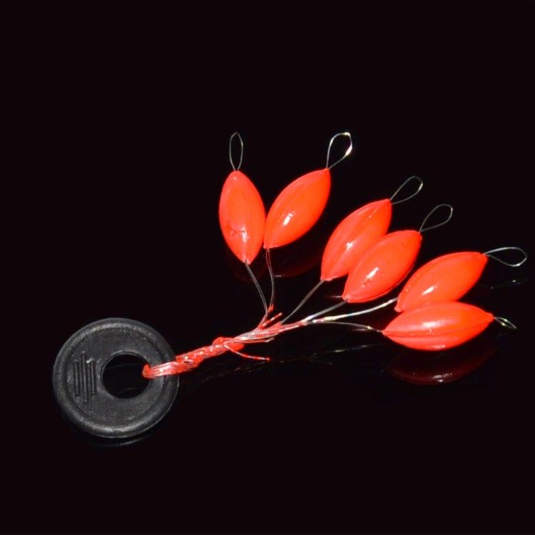 钓鱼荧光双色红色黄红色浮漂豆浮米圆形长形橄榄型浮漂