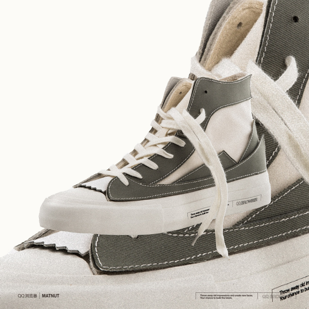 matnutqq浏览器联名diy魔术自由拼接男女女款帆布鞋