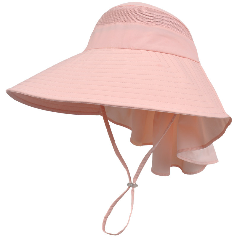 卡蒙宽边护颈半空顶防晒遮阳帽防风绳可折叠太阳帽软防紫外线帽子