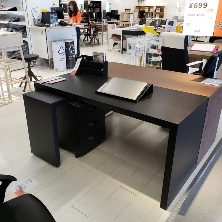温馨宜家ikea马尔姆办公桌带拉出式嵌板书桌学习桌工作桌包邮
