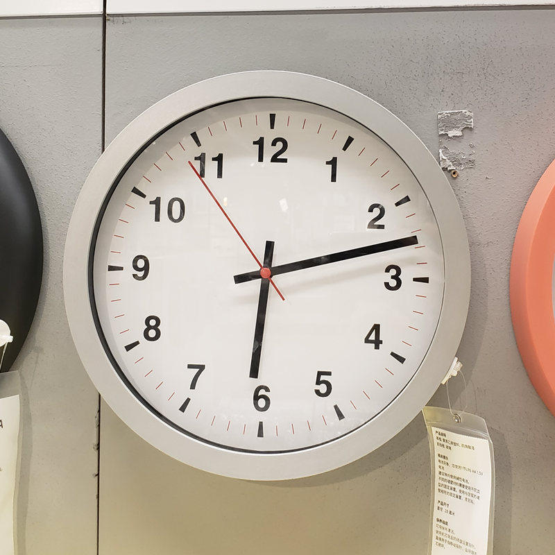 挂钟温馨宜家ikea蒂亚拉时钟钟表静音石英简约挂钟