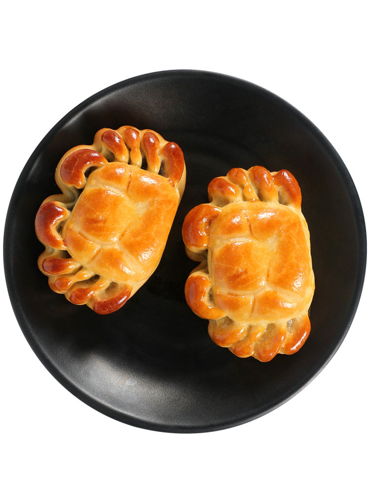 网红螃蟹月饼模具中国风家用手压式