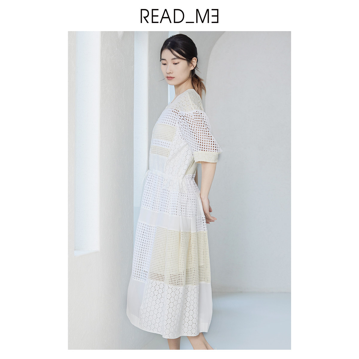 readme读我刺绣拼接开襟连衣裙送内20828502连衣裙