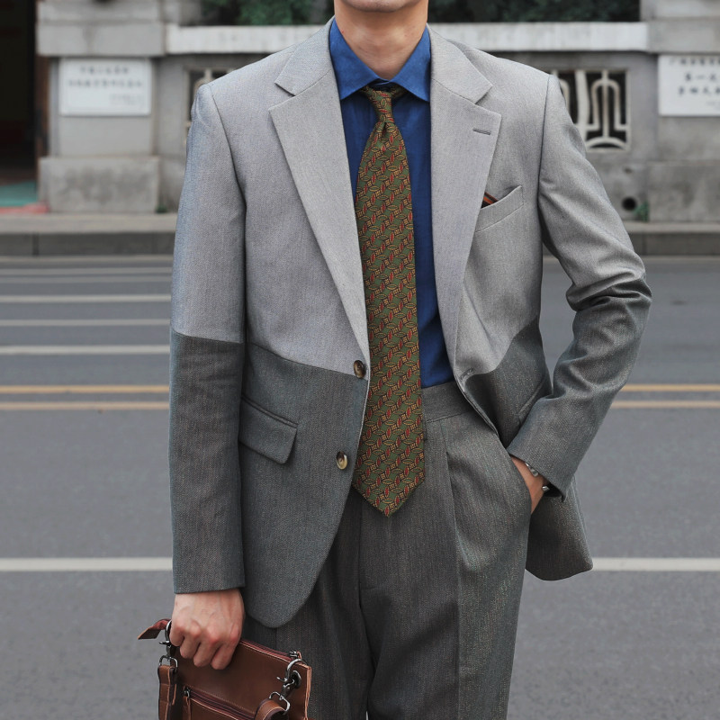 biggezi英伦复古雅痞绅士修身小西西装外套商务西服