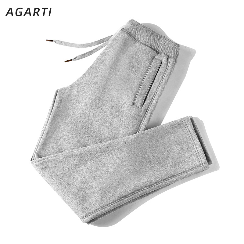 灰色裤子女加绒直筒卫裤宽松显瘦长裤女士大码春秋薄款休闲运动裤