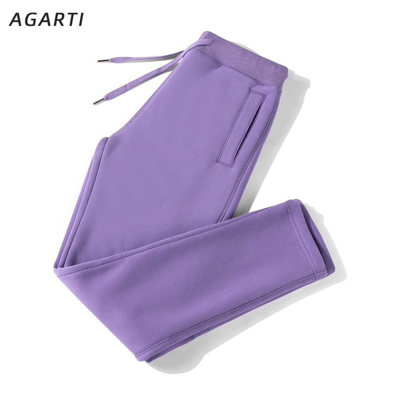 紫色卫裤女春秋薄款长裤秋冬女装显瘦裤子直筒女裤宽松加绒运动裤