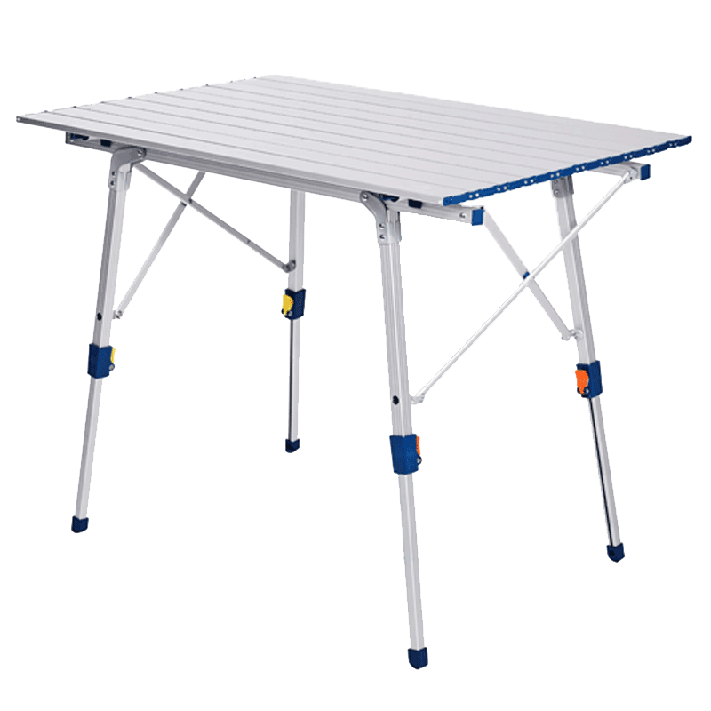 迪卡侬折叠桌椅分腿调节户外露营蛋卷桌便携铝合金大承重qunc