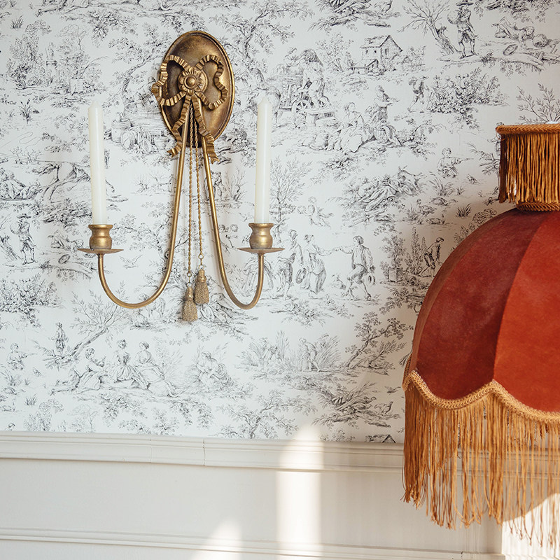 你可居法式墙上烛台蜡烛家用复古浪漫金色壁挂烛台