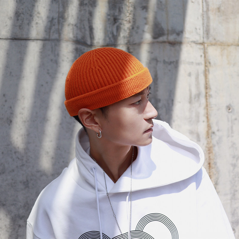 男潮韩版瓜皮帽潮牌雅痞秋冬帽子