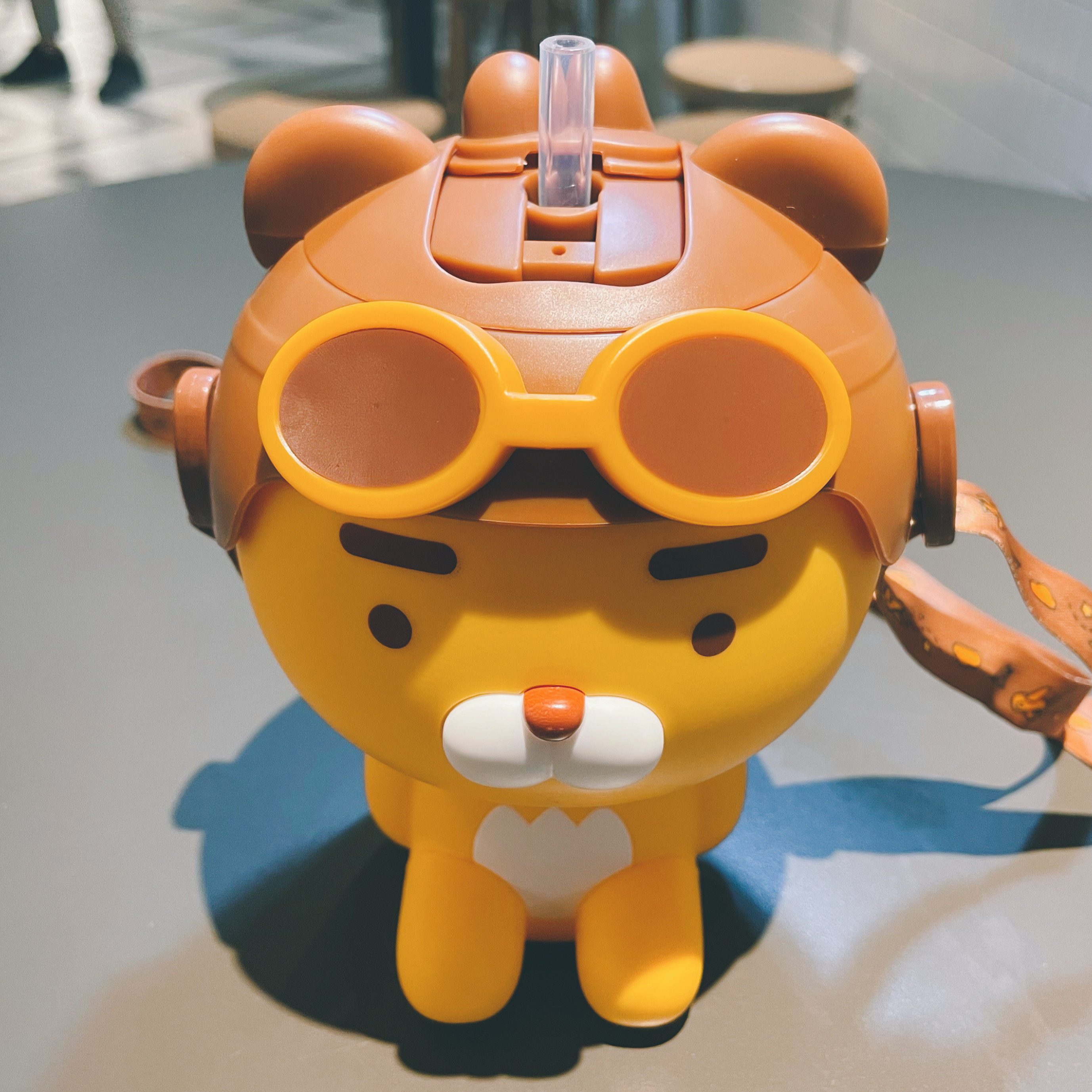 正版kakao狮子水杯网红夏季吸管卡通儿童ins吸管杯