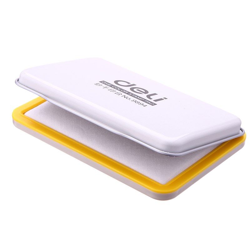 印台空白得力手印不含铁盒外壳金属白色速干印台