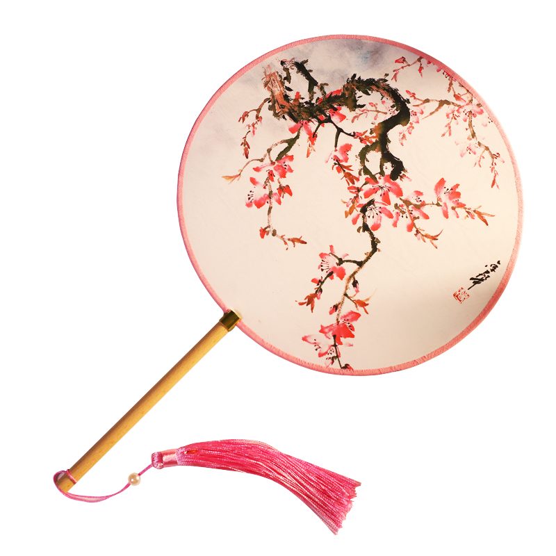 古风结婚汉服旗袍圆形国风复古lo工艺扇
