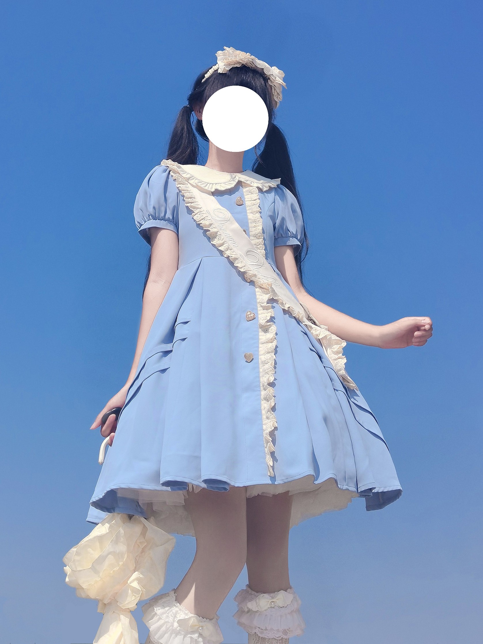 完售展示dreamdoll小熊奶油小高高腰op梦境连衣裙