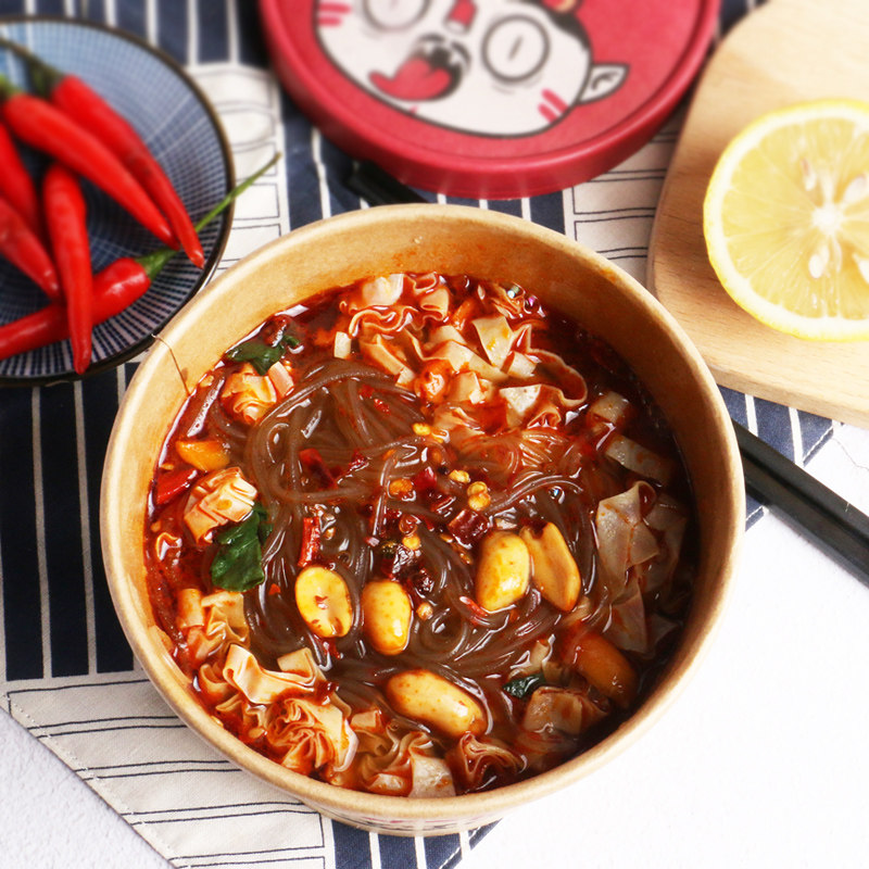 食族人酸辣粉网红方便粉丝重庆食人族装零食12桶装整箱正宗食欲人