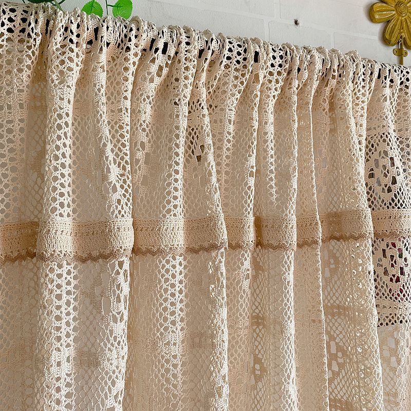 窗帘田园田园棉棉线钩针编织蕾丝成品窗纱纱橱成品窗帘