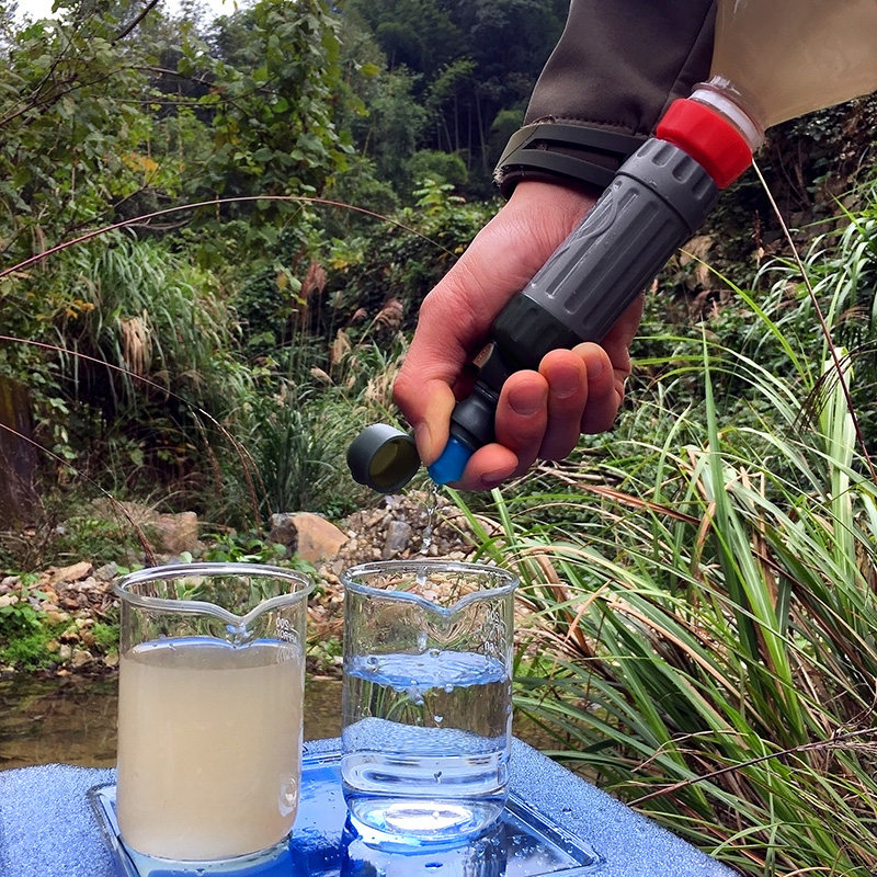 户外净水器便携式野外直饮过滤器应急饮水净化吸管 配软水壶套装