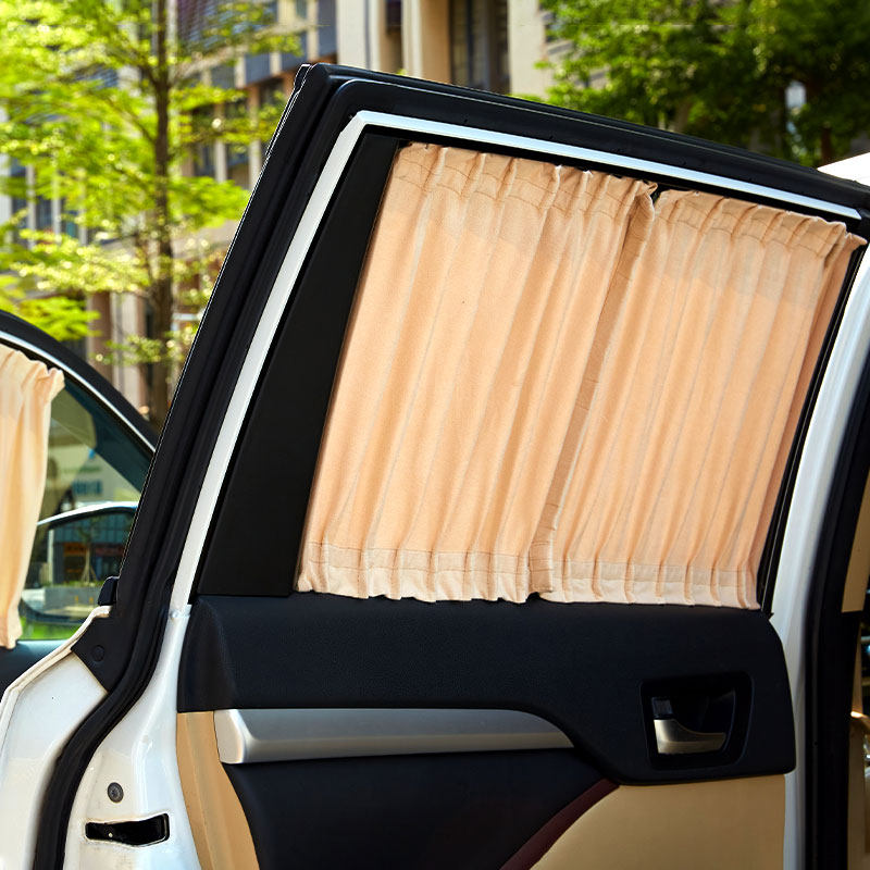 窗帘汽车遮阳鹿皮通用用款遮光改装伸缩私密车用窗帘