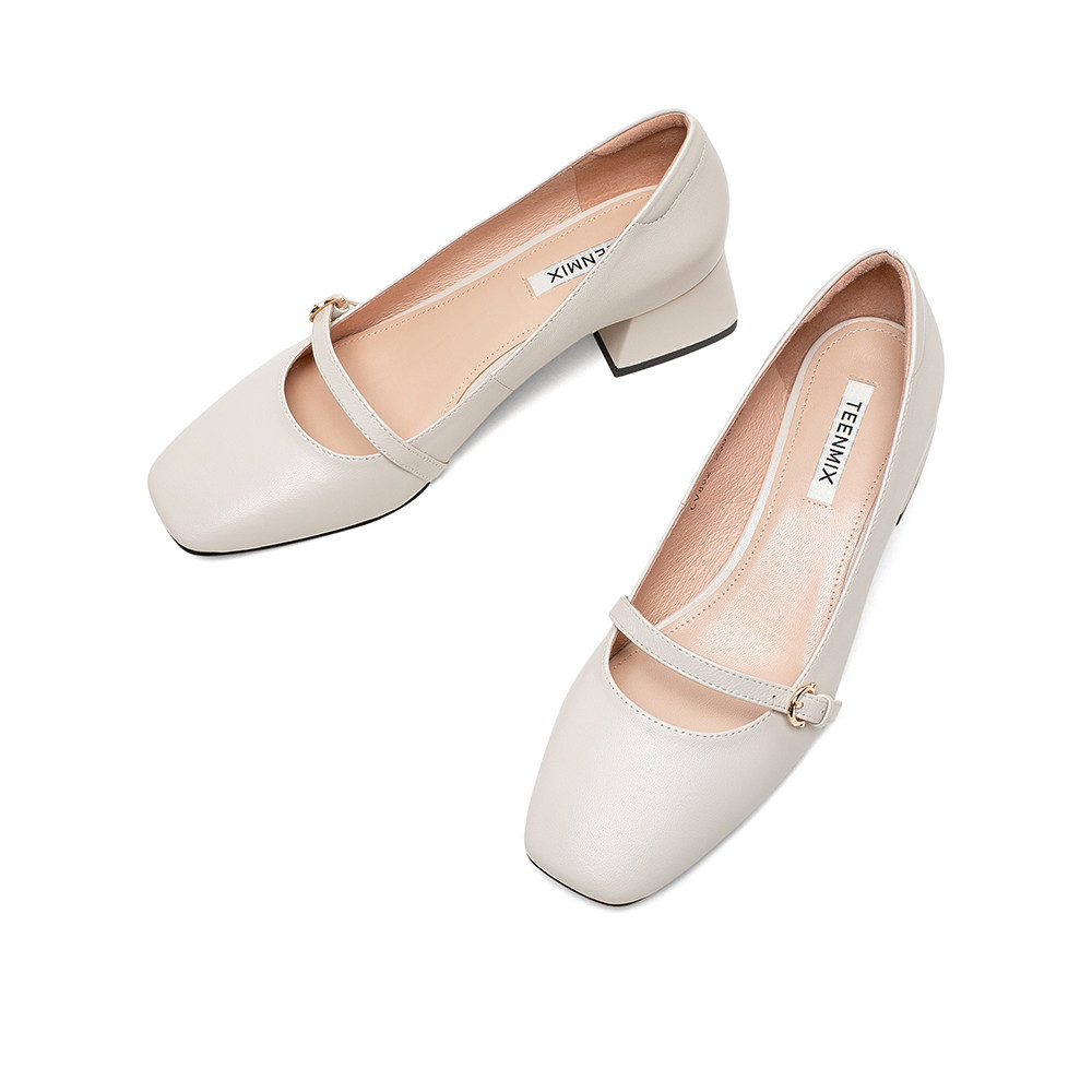 teenmix/天美意2020春新款商场同款复古方头玛丽珍女单鞋cv802aq0