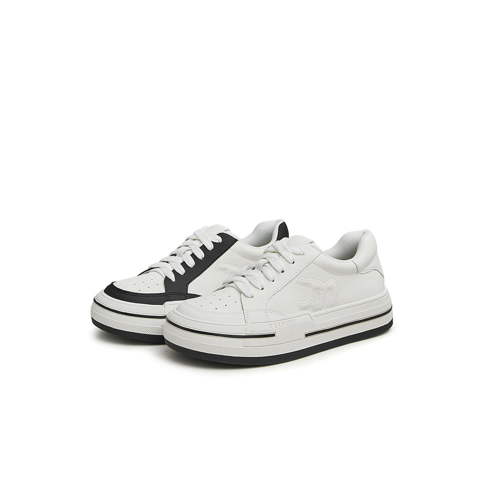 天美意厚底底板鞋女舒适运动运动休闲休闲鞋小白鞋平底休闲板鞋