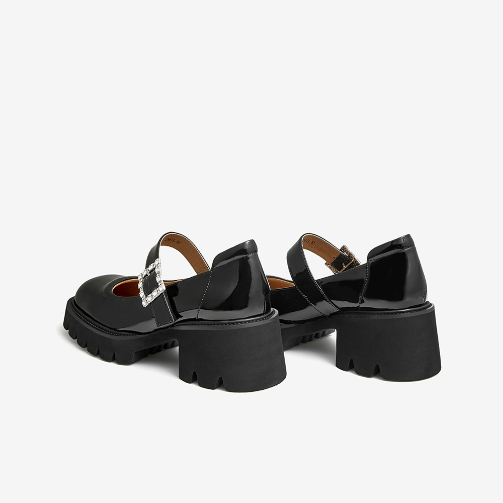 tata他她黑色复古厚底玛丽珍鞋圆头小皮鞋女单鞋2022秋新wro01cq2