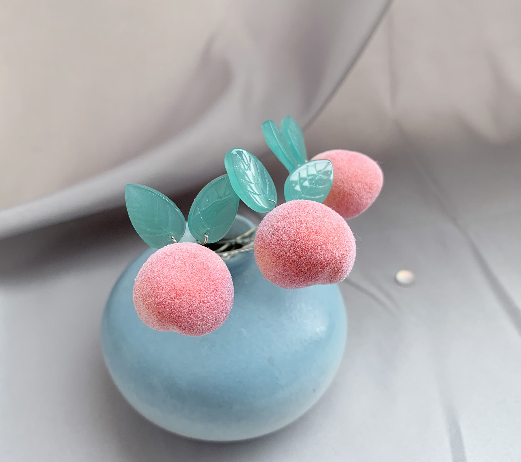 寒露家福利小桃子发钗钗汉发簪可爱头饰女童配饰发饰