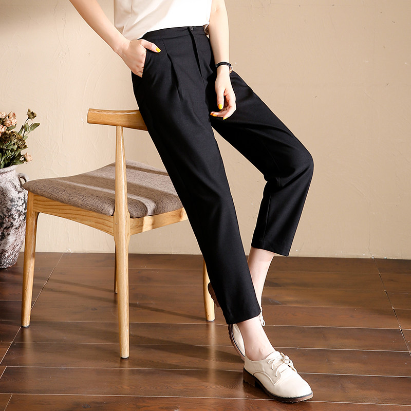 裤子新款哈伦显瘦时尚休闲宽松大码高腰夏季子女休闲裤