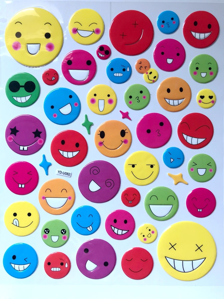 表情人物笑脸立体贴纸3d泡泡益智卡通儿童贴纸