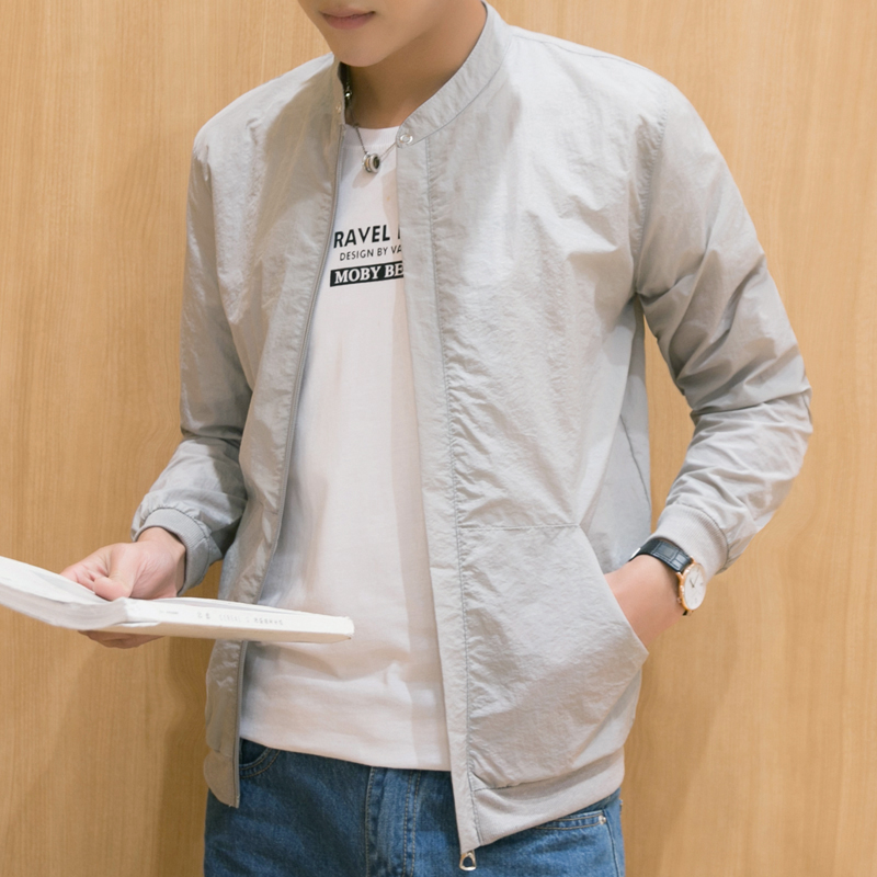 2021春夏季新款防晒衣男士薄款夹克韩版棒球服修身防晒服外套潮