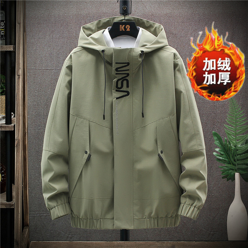 男士外套秋冬季韩版潮流工装夹克2021新款运动休闲棒球衣服冬加绒