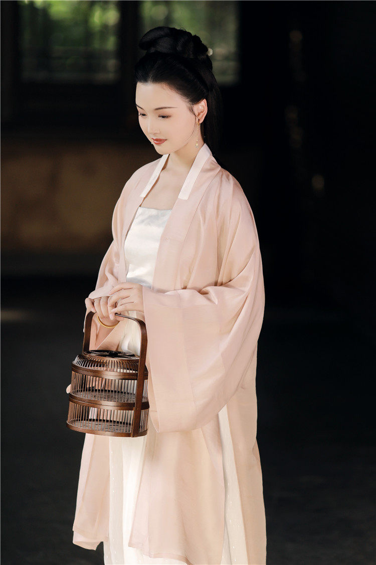 汉服半夏簪花阁定制春夏真丝襟衫放量套装汉服