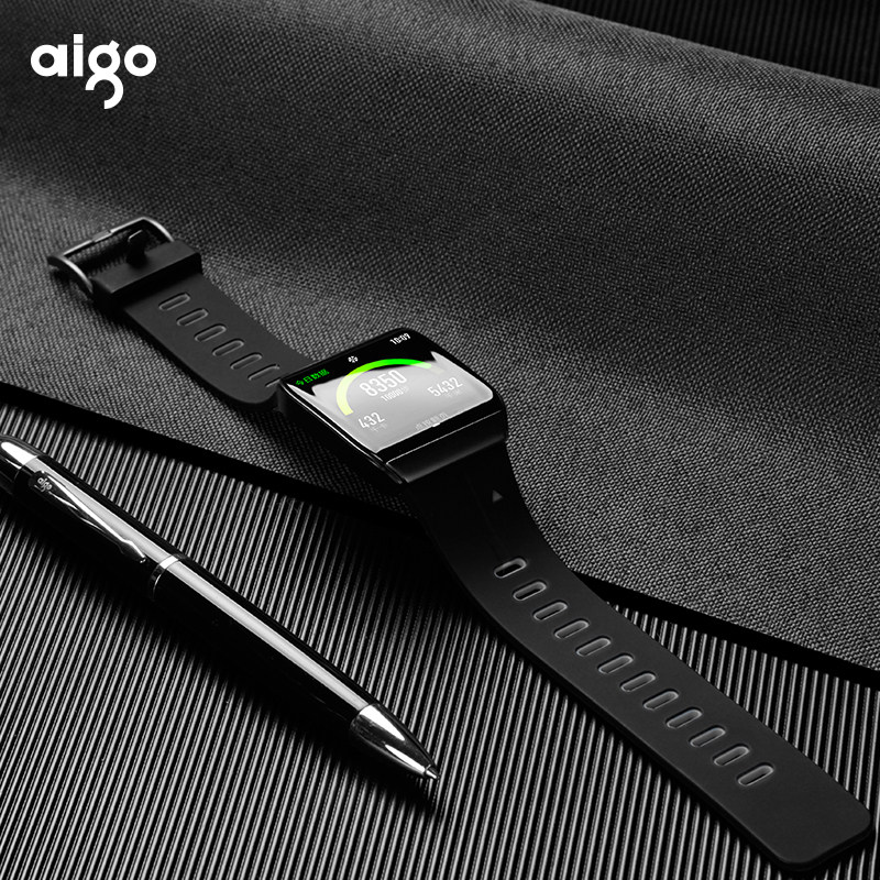 aigo 轻智能运动手表fw01智能手环真彩大屏手环 手表测心率睡眠监测