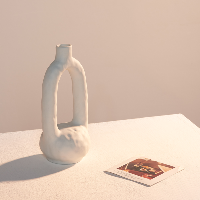 ins极简艺术素烧陶瓷花瓶花器客厅插花民宿花瓶
