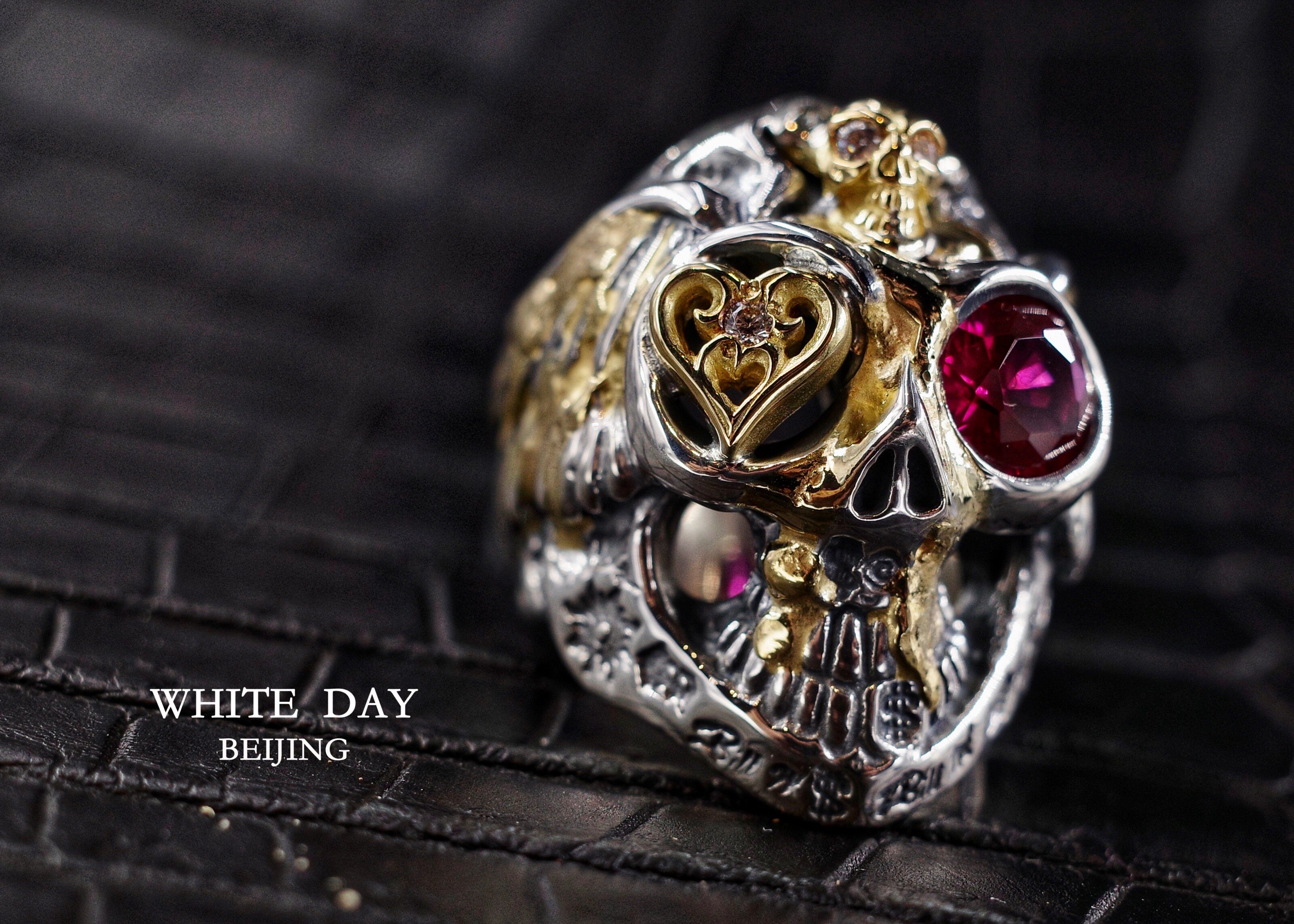 billwallleatherbwlr388定制骷髅戒指项坠