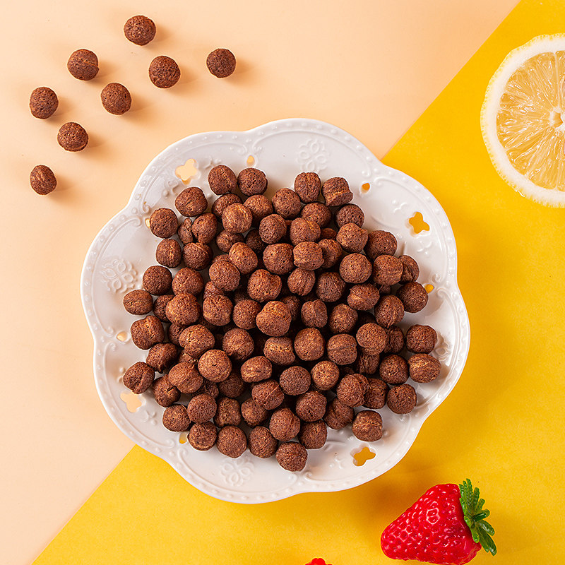 可可蜜球脂肪糖精谷物脆圈燕麦片玉米早餐即食水果