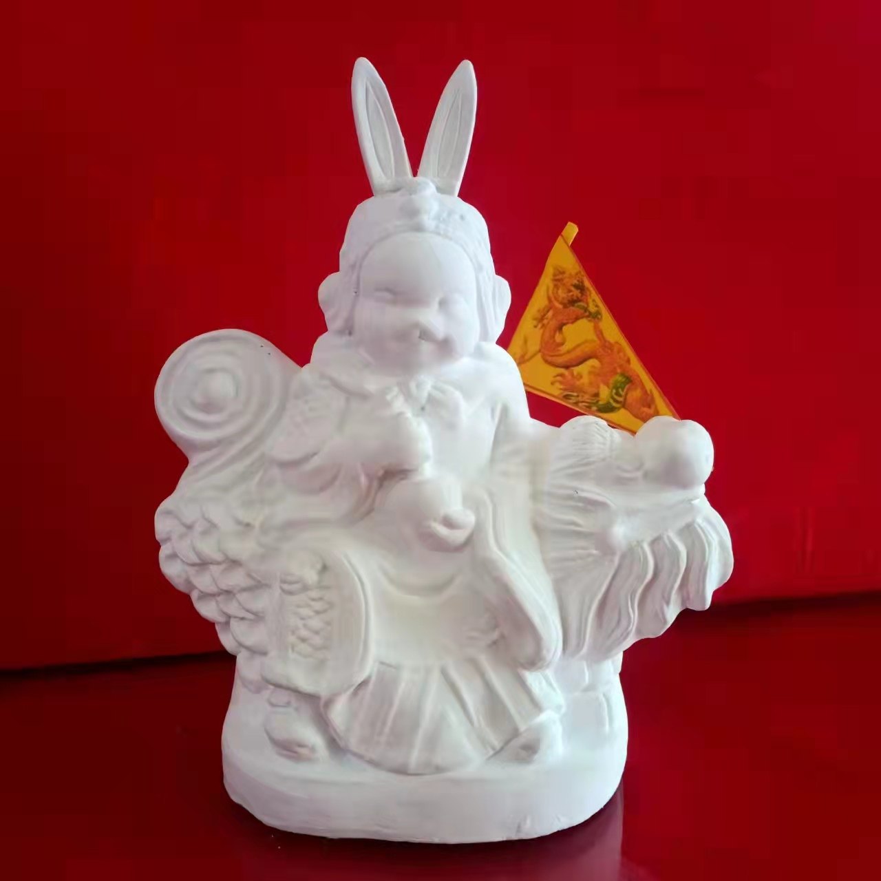 diy小号兔爷福兔泥塑工作室兔儿爷老北京特色工艺品泥人