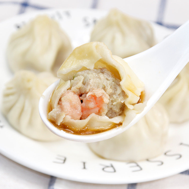 避风塘鲜虾小笼包200g 虾仁鲜美汤包 美味早餐点心下午茶包子8只